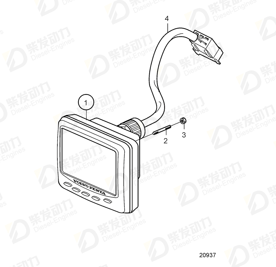 VOLVO Display 3807892 Drawing